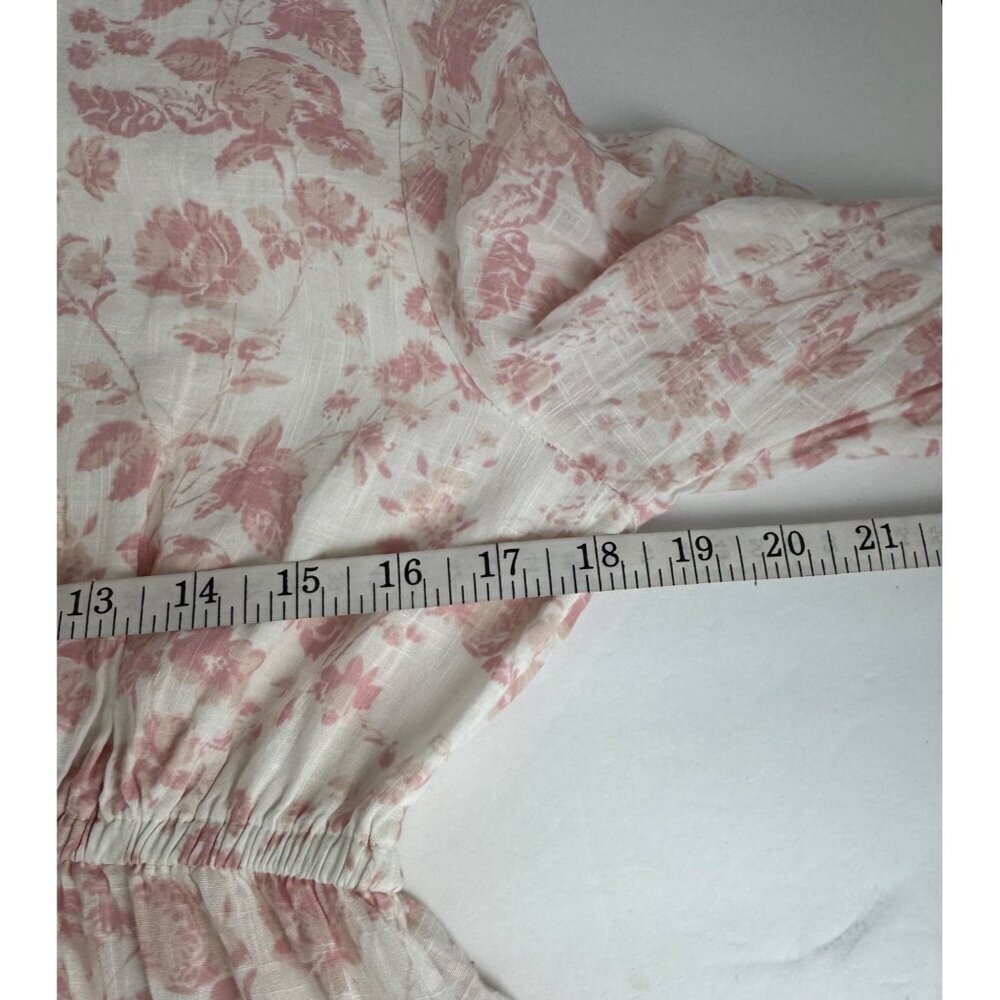 Free People NEW Pappiet Midi Dress Ivory Pink Med Floral Boho READ Cottagecore - Picture 15 of 15